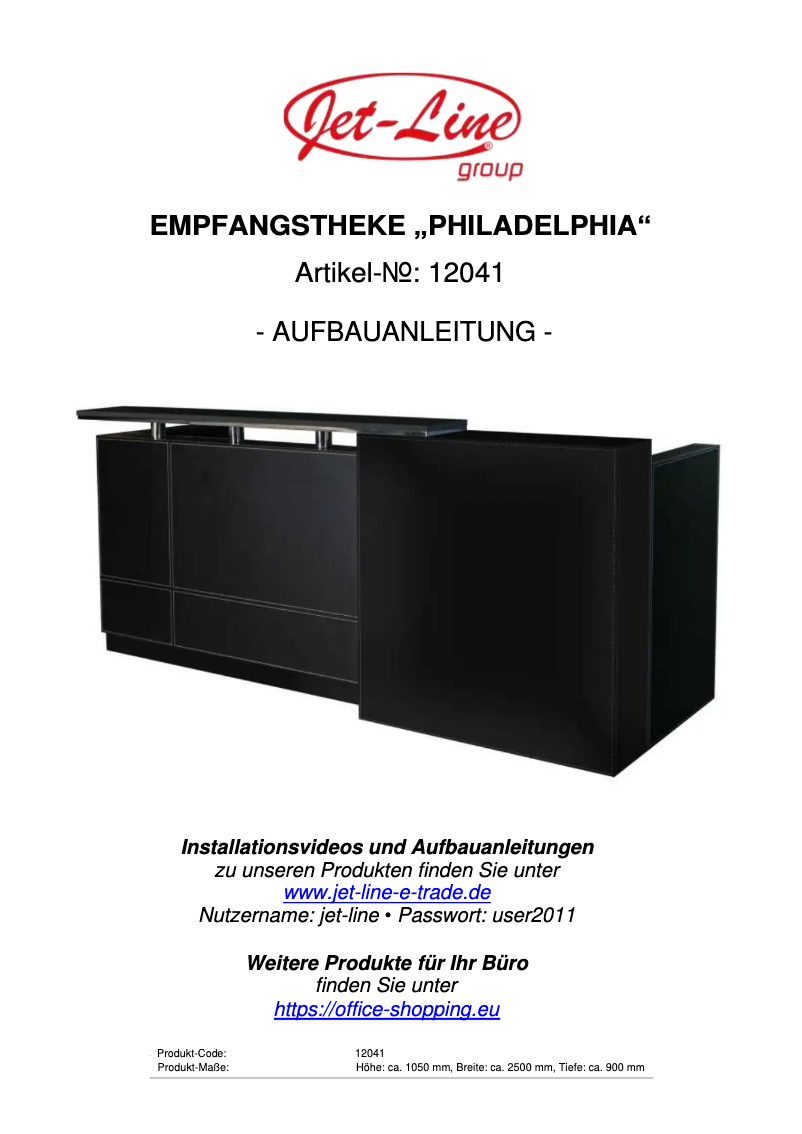 Page n°1 - Manuel utilisateur Jet-Line Philadelphia