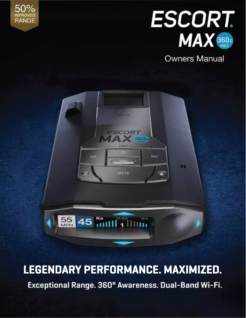 Page 1 de la notice Manuel utilisateur Escort MAX 360c MKII