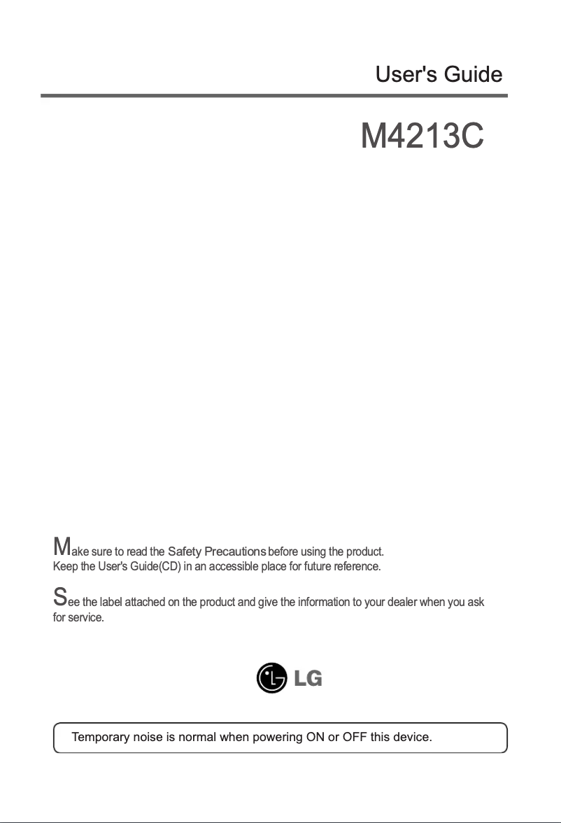Page 1 de la notice Manuel utilisateur LG M4213C-BAP