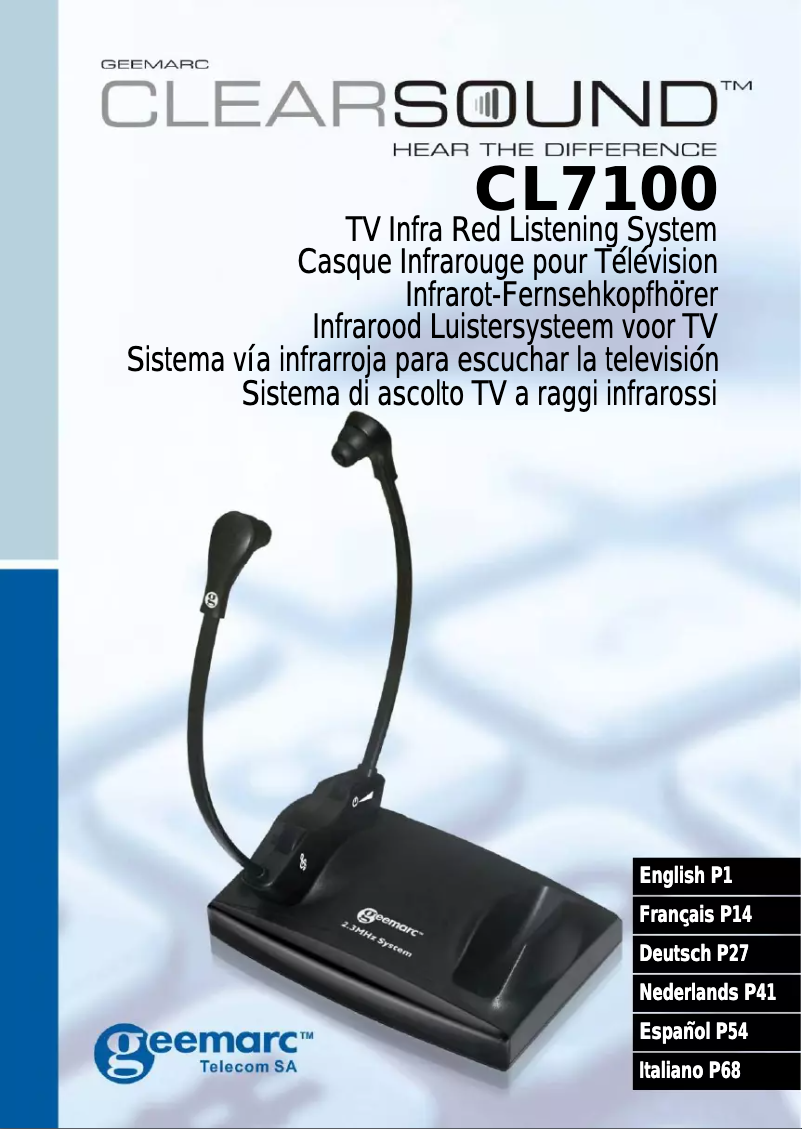 Page 1 de la notice Manuel utilisateur Geemarc CL7100