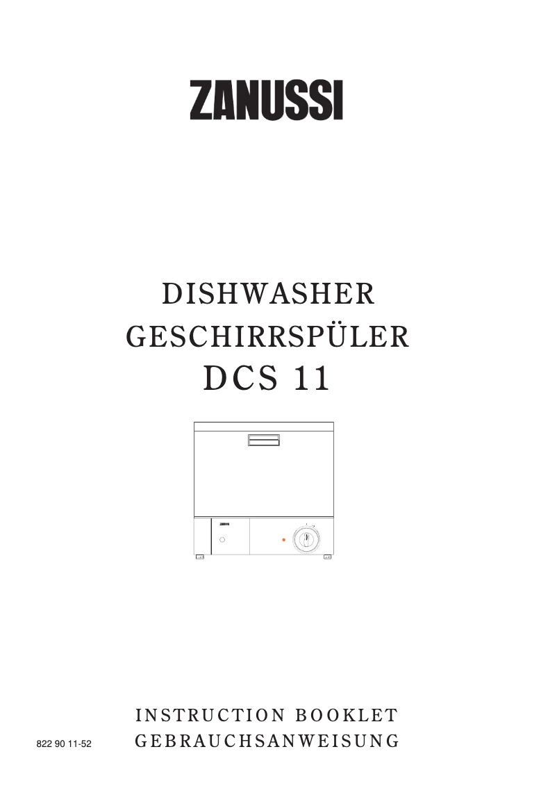 Page n°1 - Manuel utilisateur Zanussi DCS11