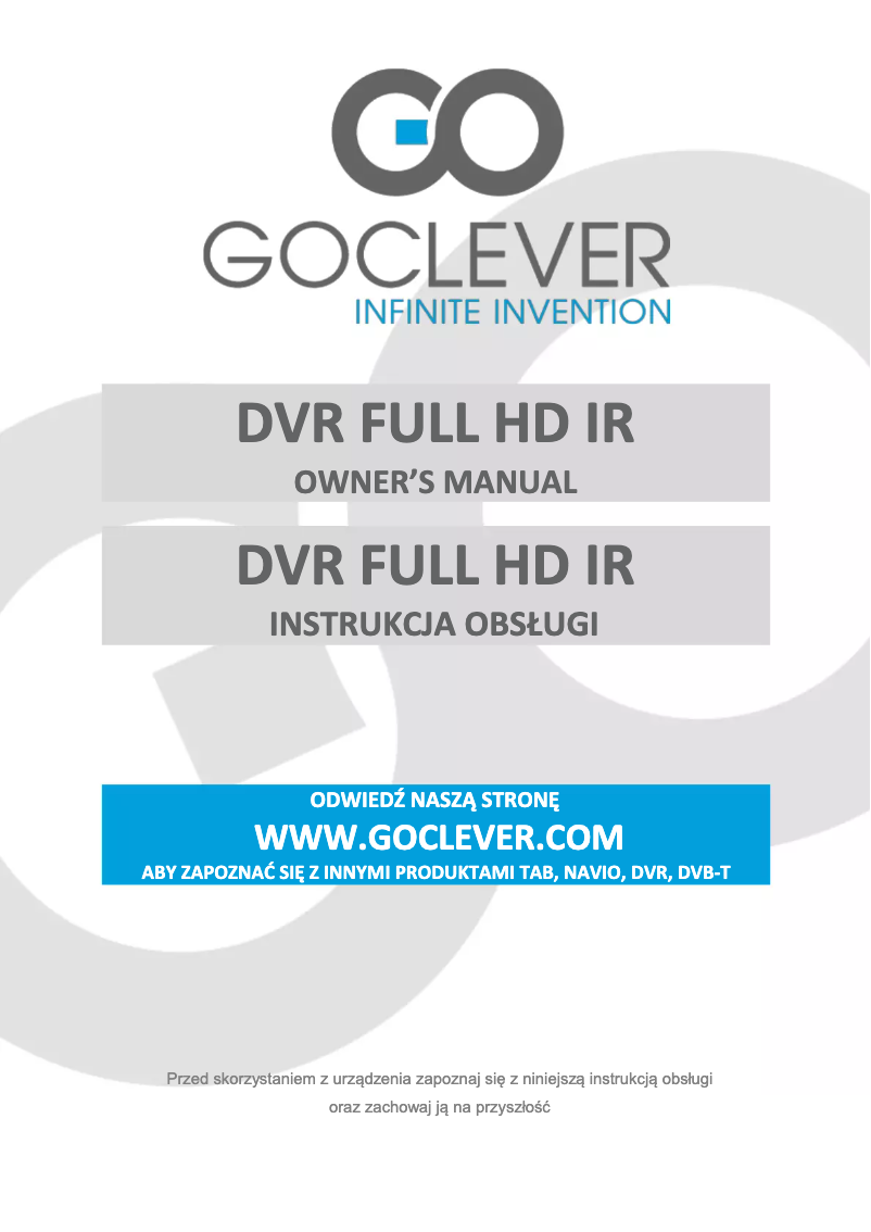 Imagen de la primera página del manual del dispositivo DVR FULL HD IR