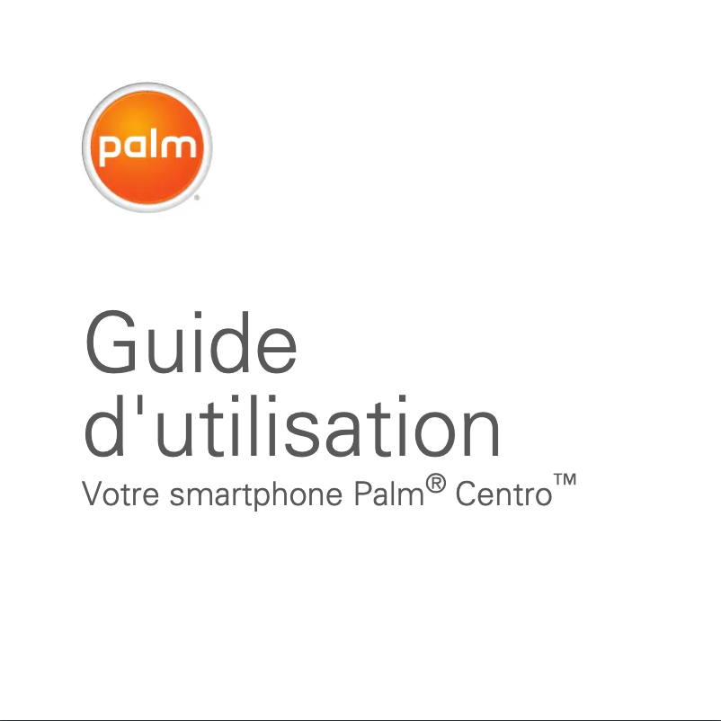 Page n°1 - Manuel utilisateur Palm Centro