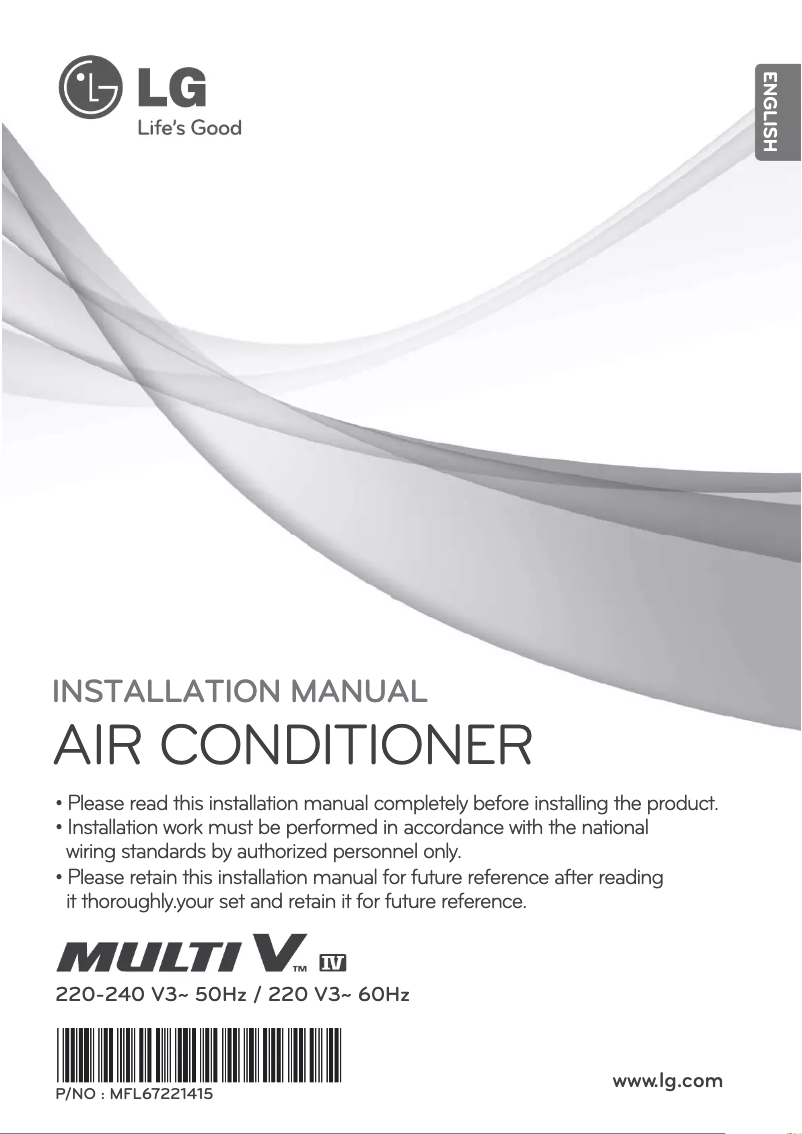 Page 1 de la notice Manuel utilisateur LG ARUV080BTS4