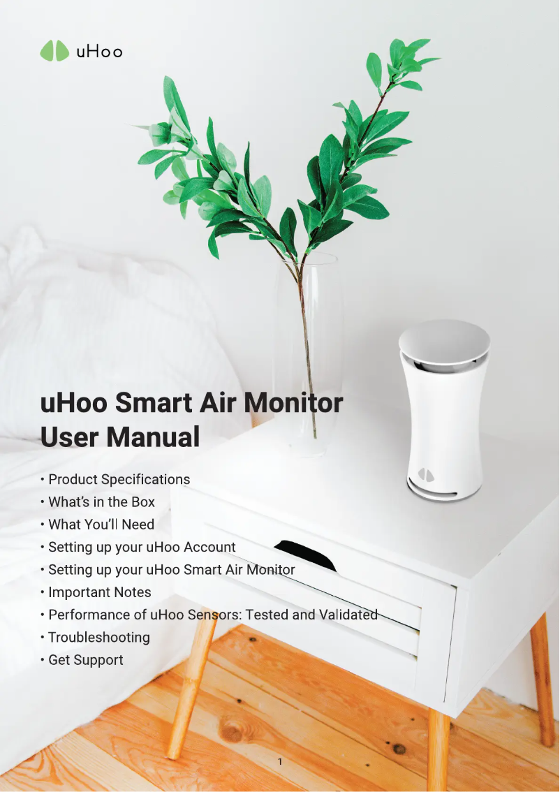Page n°1 - Manuel utilisateur uHoo Smart Air Monitor