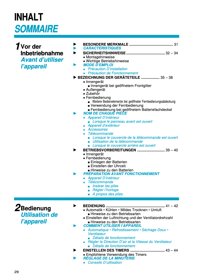 Page n°1 - Manuel utilisateur Panasonic CU-3MC205KE