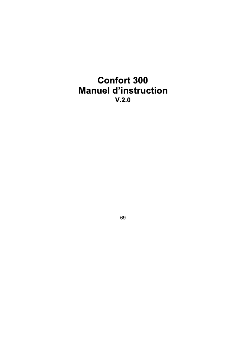 Image de la première page du manuel de l'appareil Confort 300