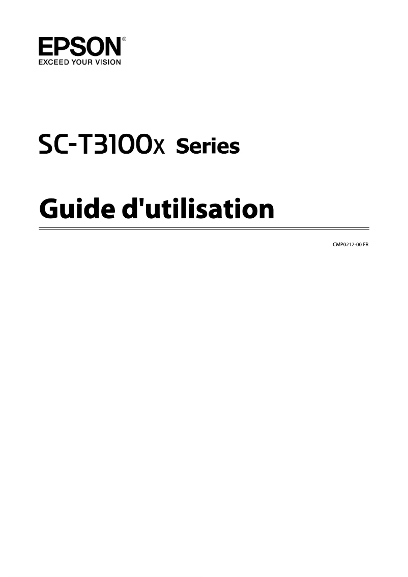 Image de la première page du manuel de l'appareil SureColor SC-T3100X
