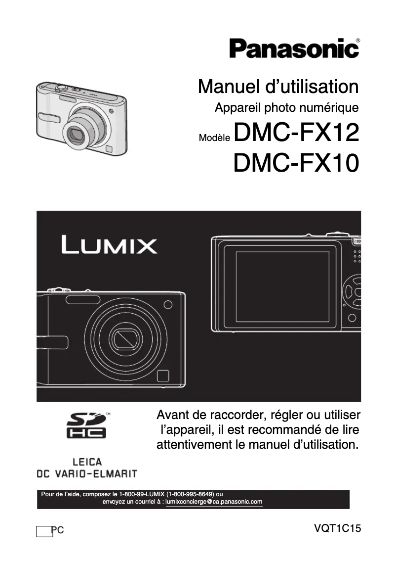 Page 1 de la notice Manuel utilisateur Panasonic Lumix DMC-FX12