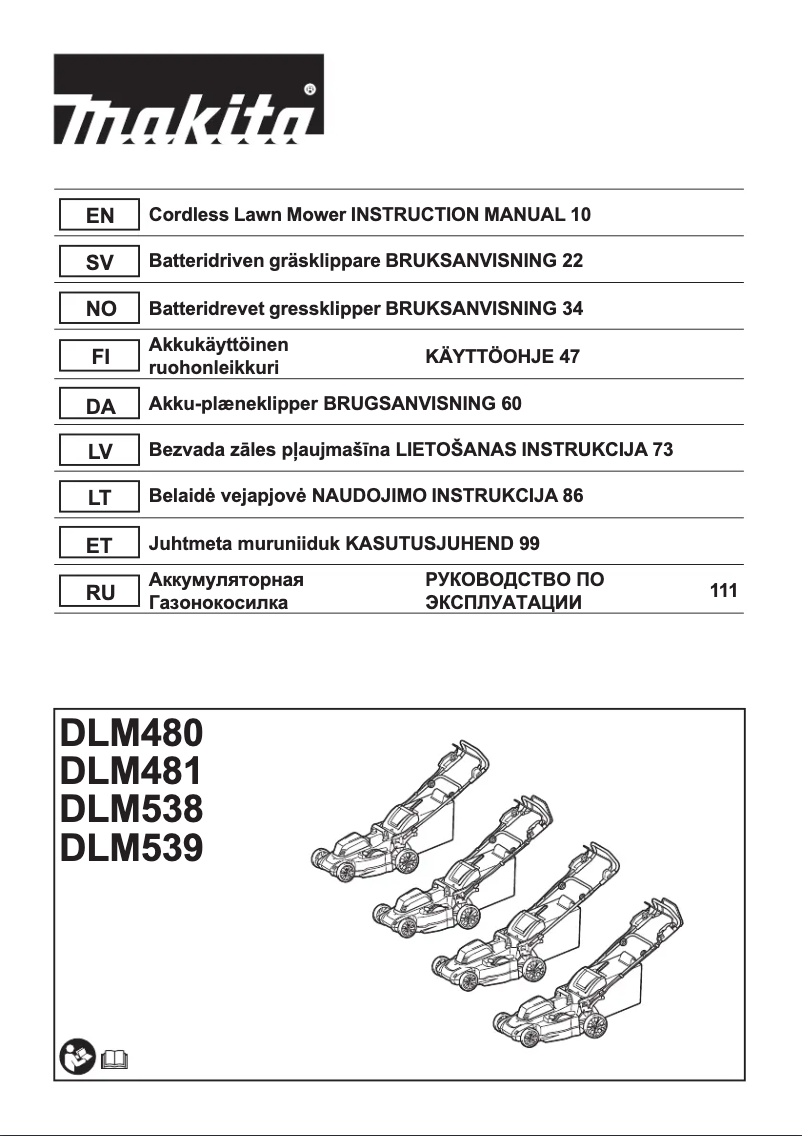 Page 1 de la notice Manuel utilisateur Makita DLM480CT2