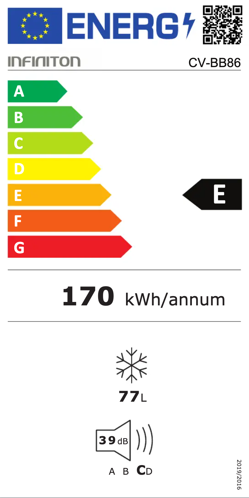 Page n°1 - Label énergétique Infiniton CV-BB86