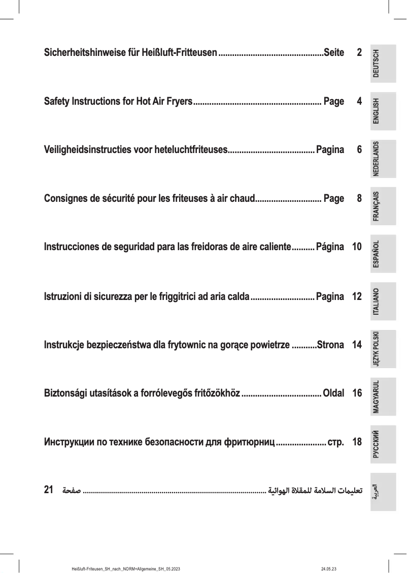 Page 1 de la notice Instructions / montage ProfiCook PC-FR 1269 H