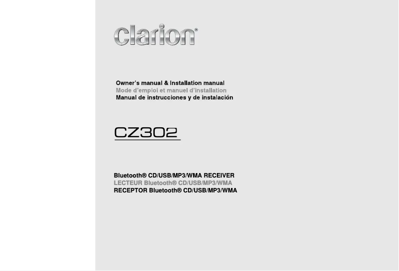 Page n°1 - Manuel utilisateur Clarion CZ302