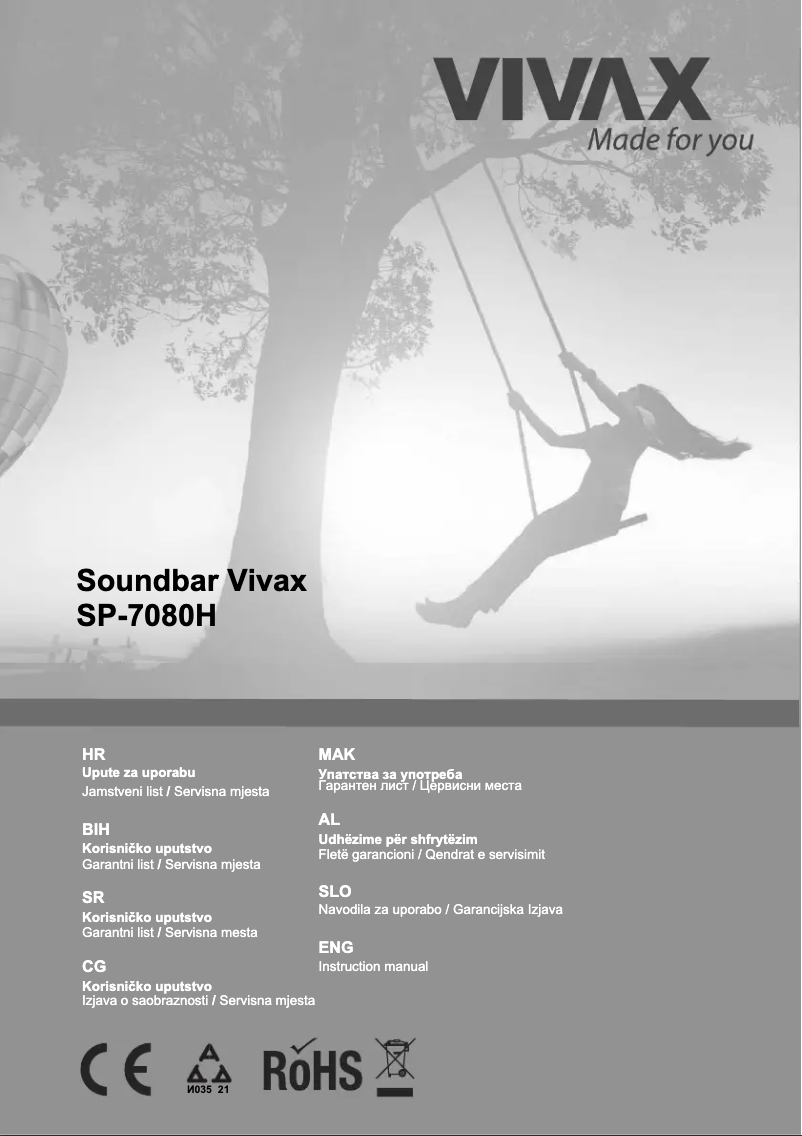 Page n°1 - Manuel utilisateur Vivax SP-7080H