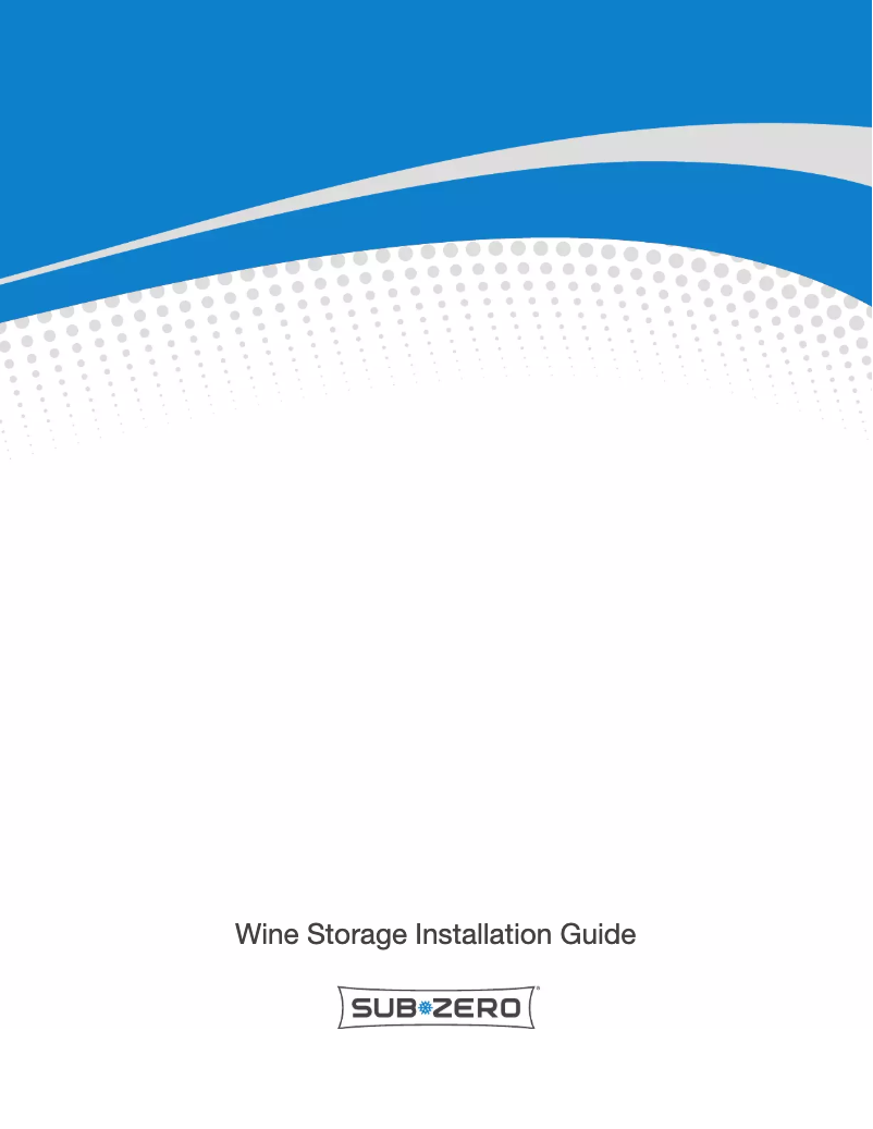Page n°1 - Guide d'installation Sub-Zero BW30SPHRH