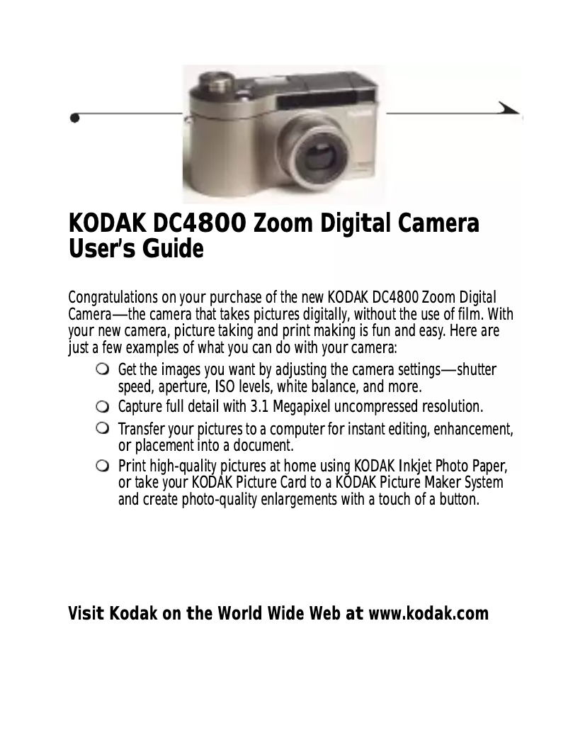 Page 1 de la notice Manuel utilisateur Kodak DC4800