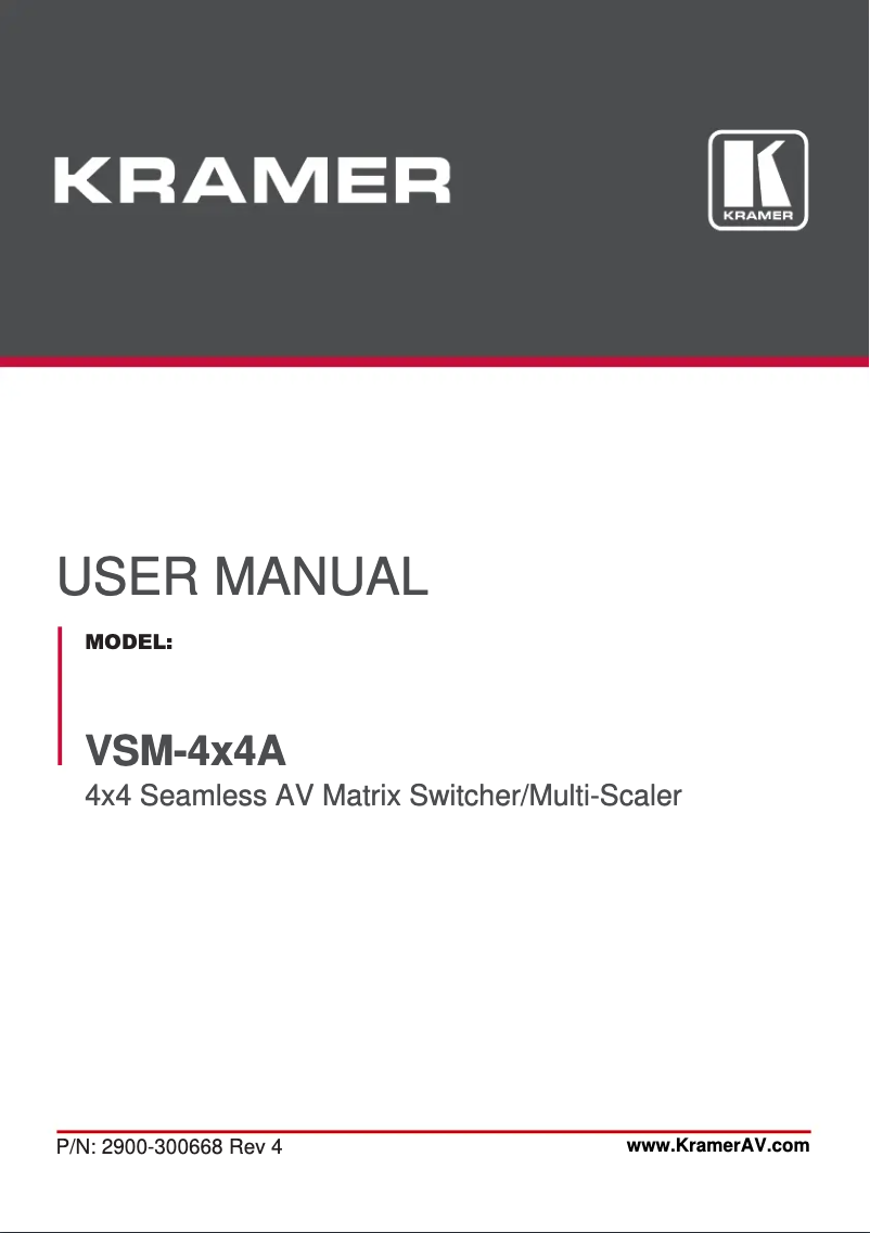Page 1 de la notice Manuel utilisateur Kramer 4X4A