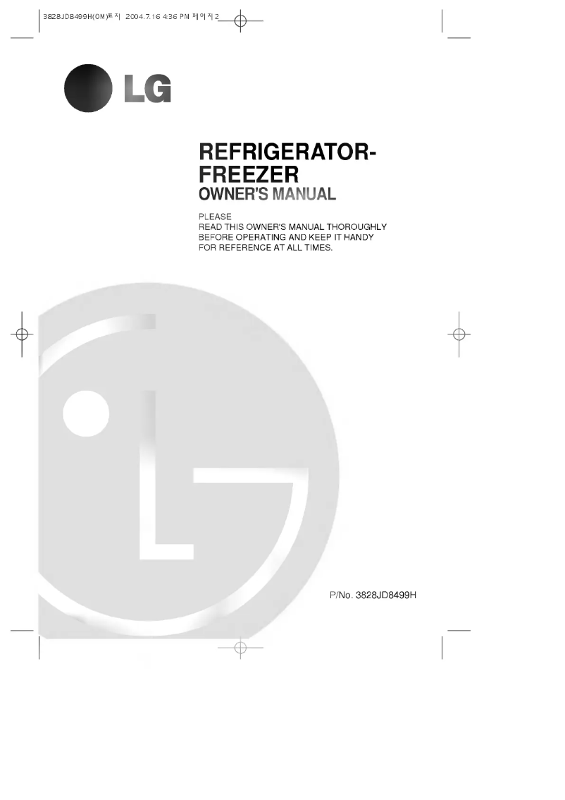 Page 1 de la notice Manuel utilisateur LG GR-T722DEC