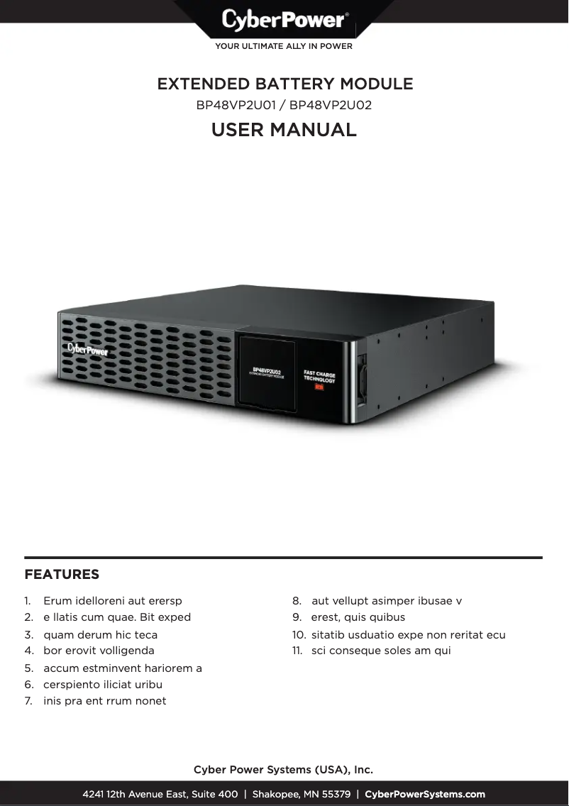 Page n°1 - Manuel utilisateur CyberPower BP48VP2U02