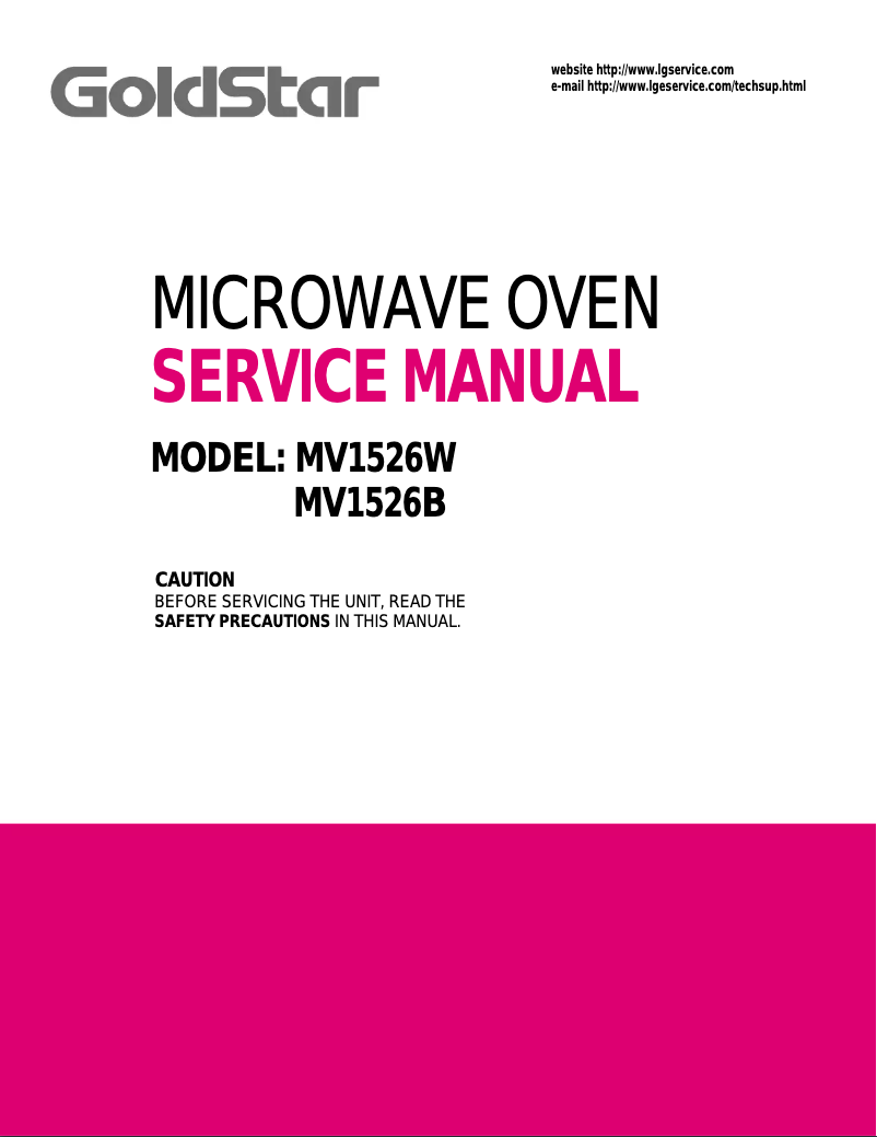 Página 1 del manual Manual de usuario LG Goldstar MV1526B