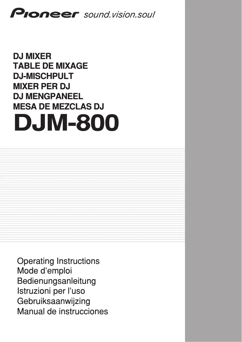 Page n°1 - Manuel utilisateur Pioneer DJM-800