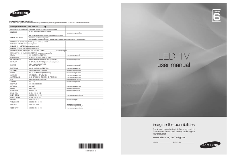 Página 1 del manual Manual de usuario Samsung UE37B6050