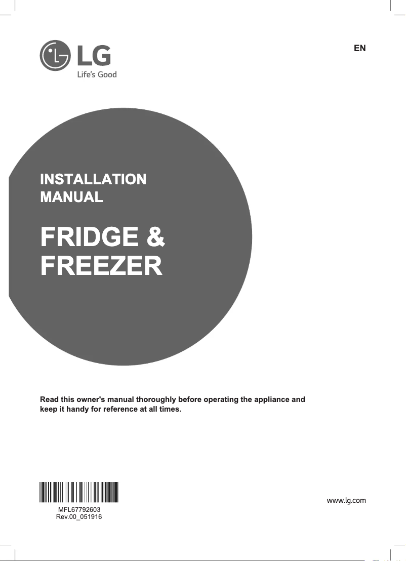 Image de la première page du manuel de l'appareil GR-N266LLR