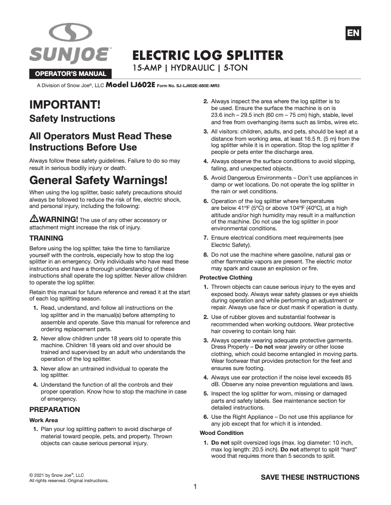 Image de la première page du manuel de l'appareil LJ602E