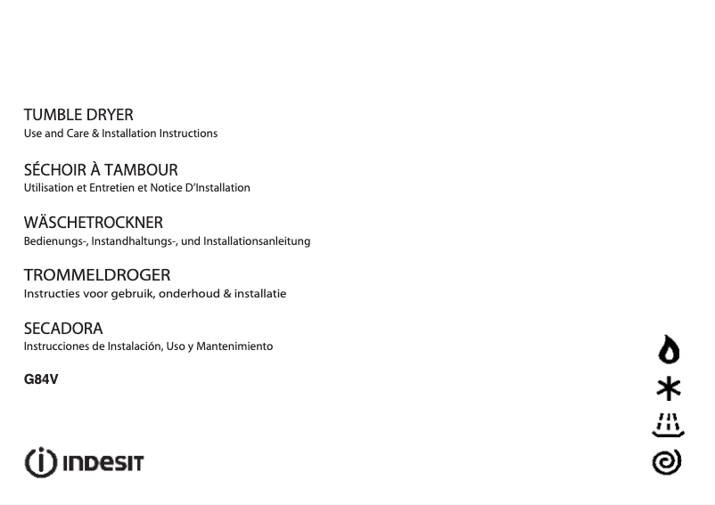Page 1 de la notice Manuel utilisateur Indesit G 84 V