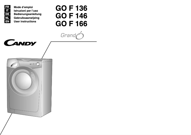 Image de la première page du manuel de l'appareil GO F136/L-S