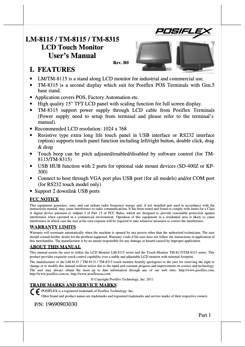 Image de la première page du manuel de l'appareil TM-8115