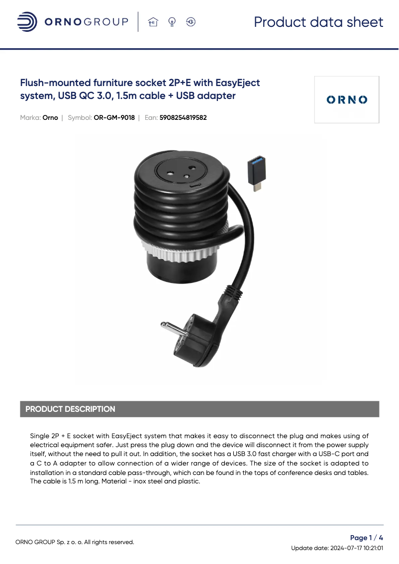 Image de la première page du manuel de l'appareil OR-GM-9018