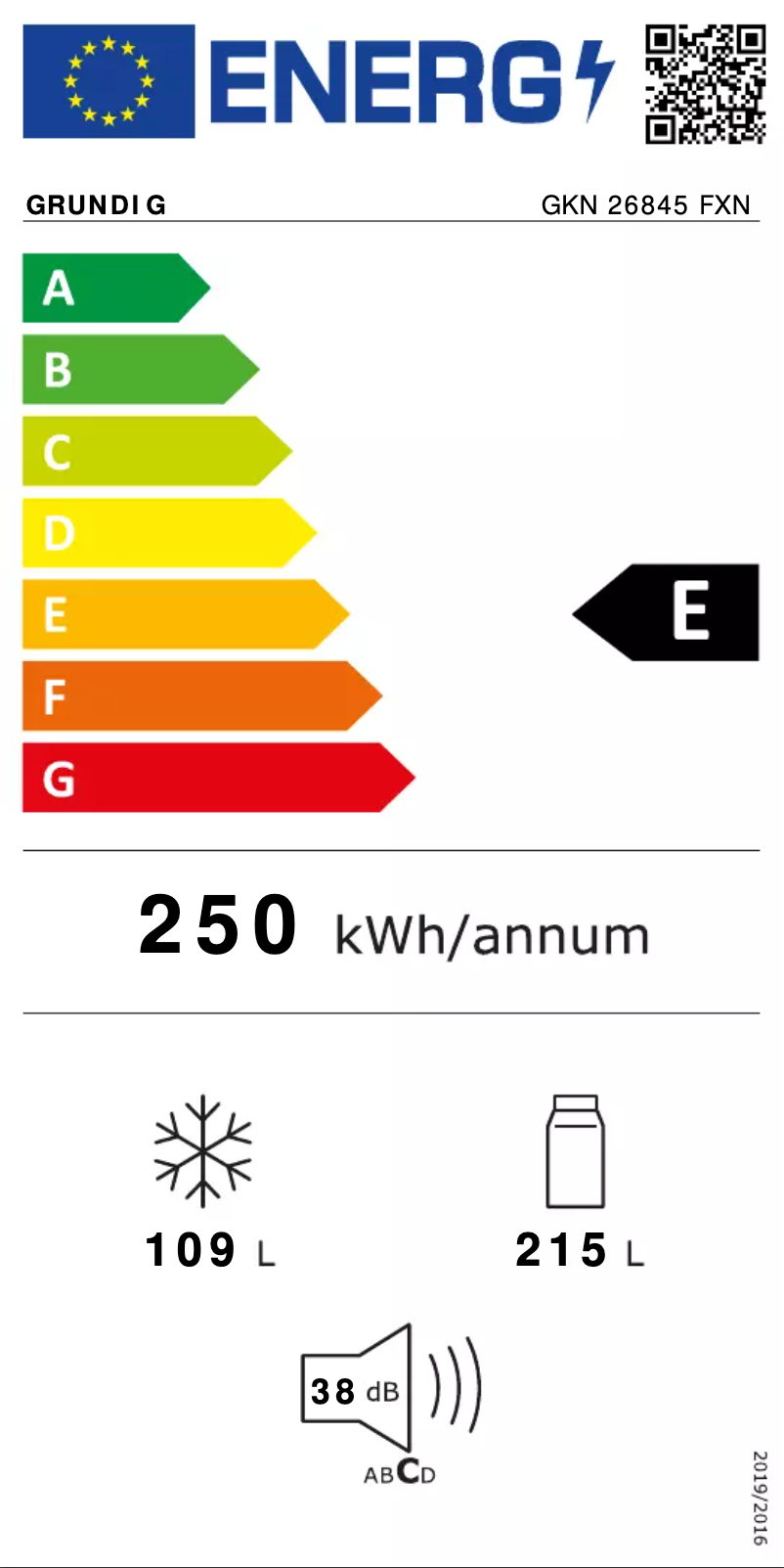 Page n°1 - Label énergétique Grundig GKN 26845 FXN