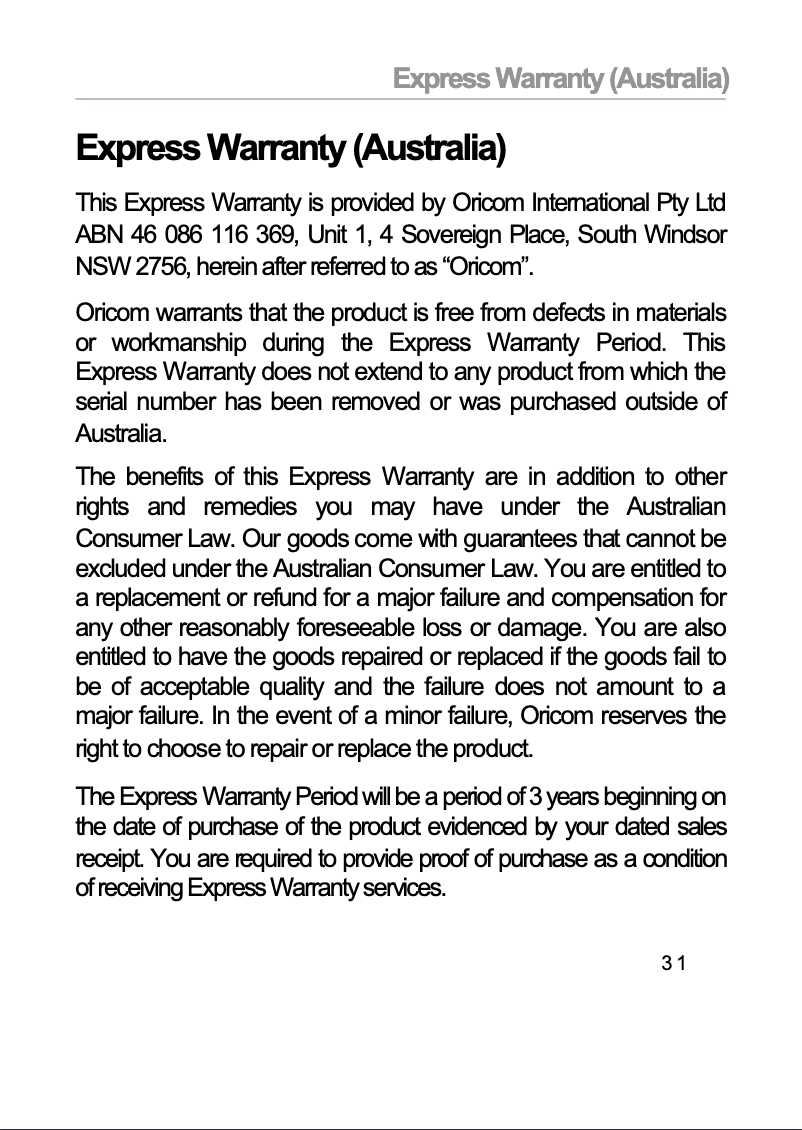 Página 1 del manual Manual de usuario Oricom ANU110