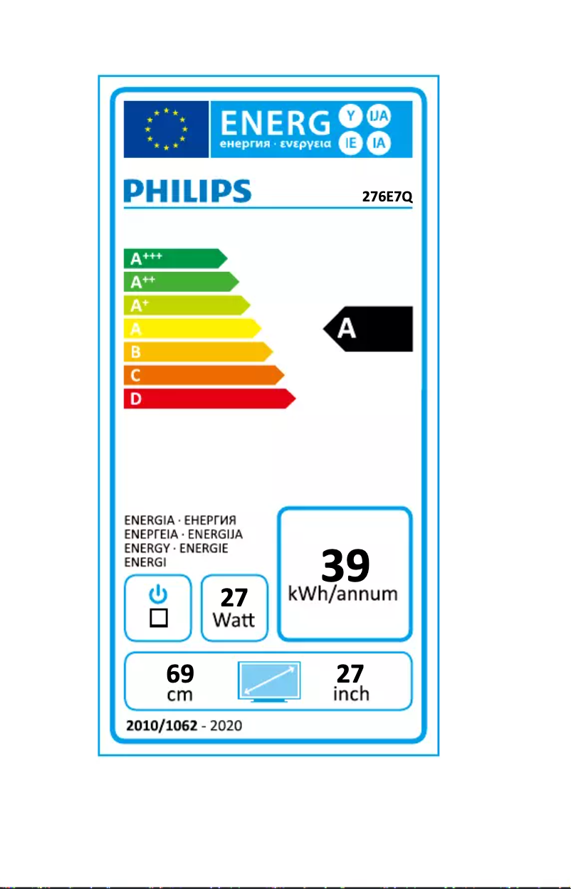 Imagen de la primera página del manual del dispositivo 276E7QDAB