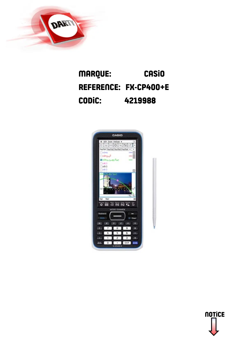 Page 1 de la notice Manuel utilisateur Casio ClassPad II FX-CP400