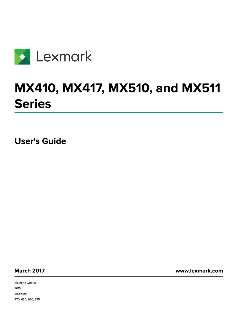 Page 1 de la notice Manuel utilisateur Lexmark MX511dte