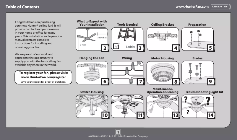 Página 1 del manual Manual de usuario Hunter Palatine