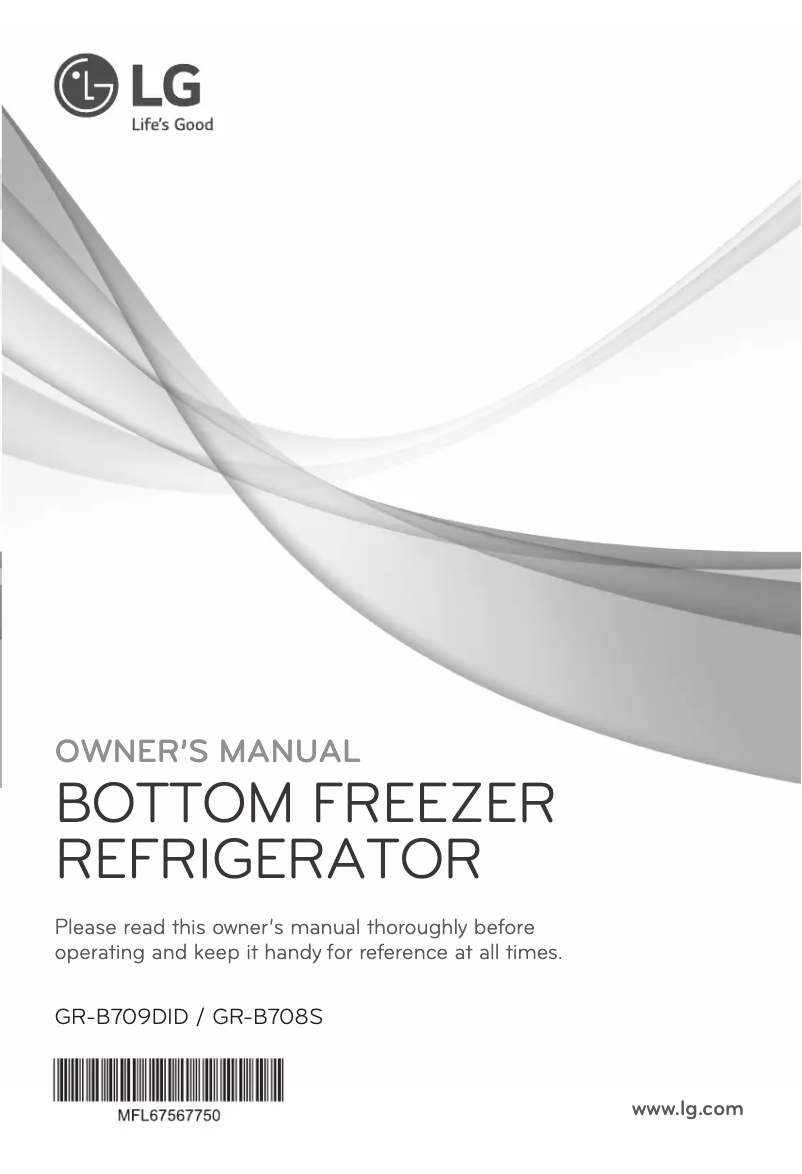 Page 1 de la notice Manuel utilisateur LG GR-B708S