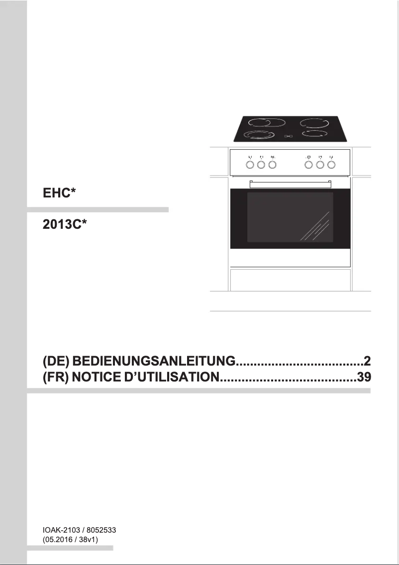 Page 1 de la notice Manuel utilisateur Amica EHC 12517 E