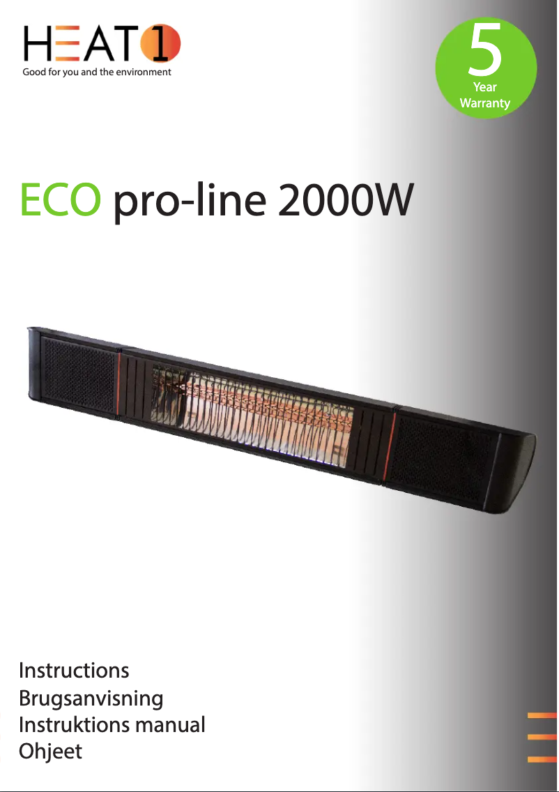 Image de la première page du manuel de l'appareil ECO pro-line 2000W
