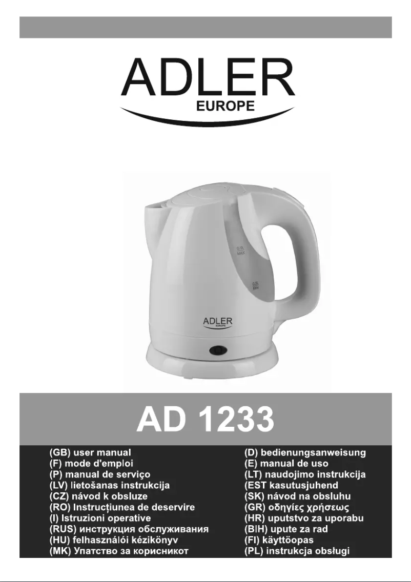 Page n°1 - Manuel utilisateur Adler AD 1233