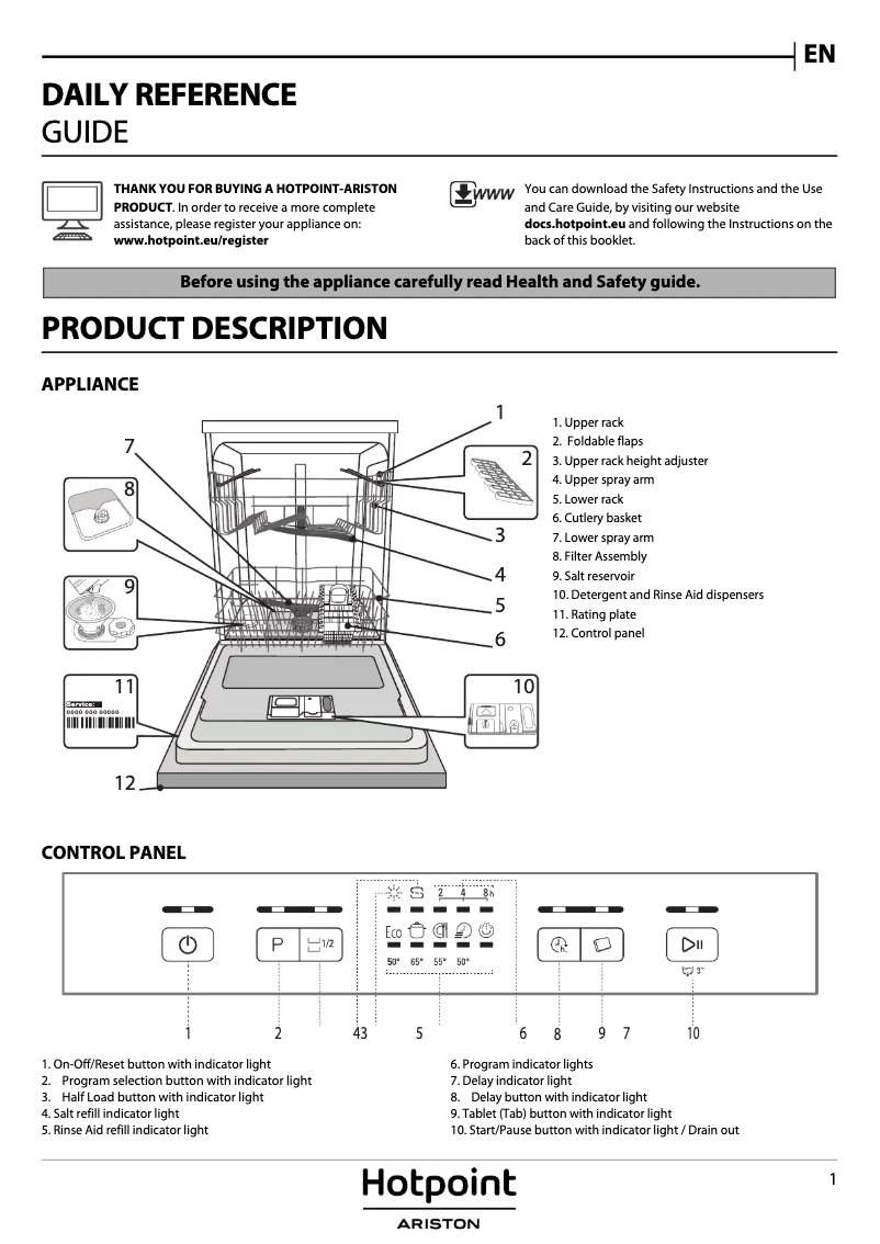 Page n°1 - Manuel utilisateur Hotpoint Ariston HFC 2B19 SV