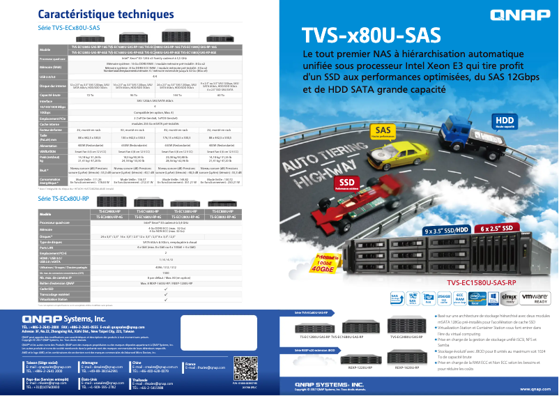 Page n°1 - Fiche technique QNAP TVS-EC1680U-SAS-RP