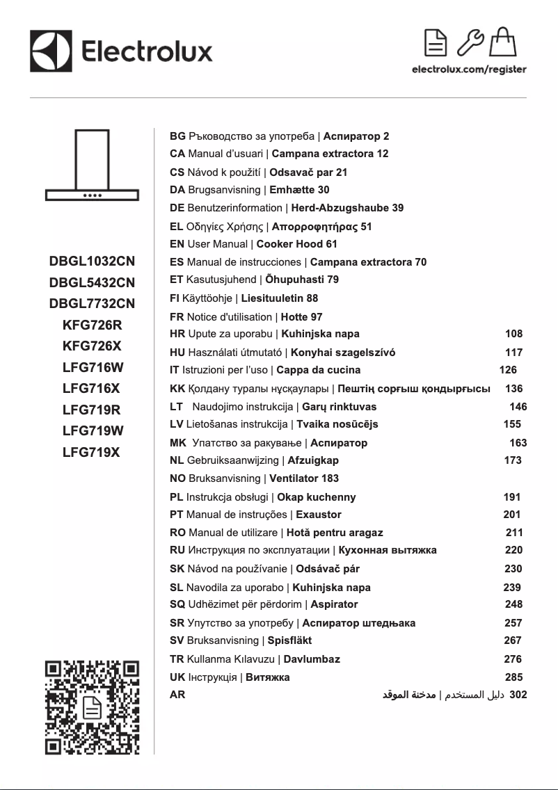 Page 1 de la notice Guide d'installation Electrolux LFG719R