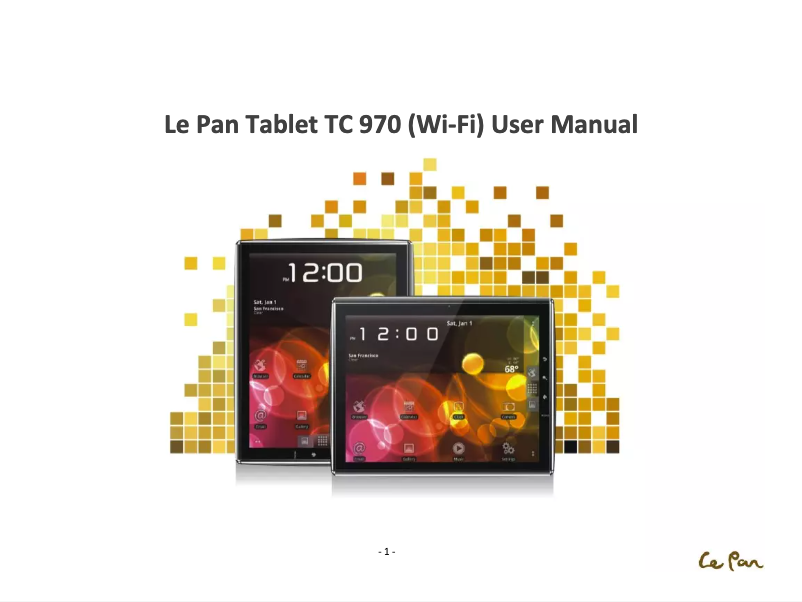 Page n°1 - Manuel utilisateur Le Pan TC 970