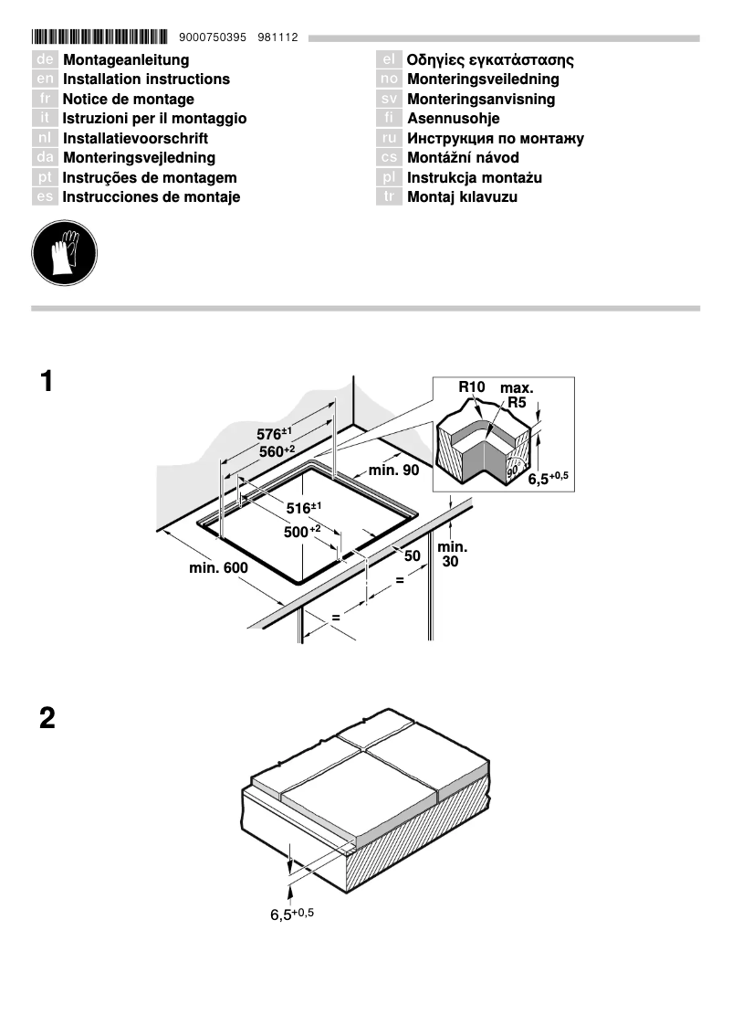 Page 1 de la notice Guide d'installation Siemens EF601HN17