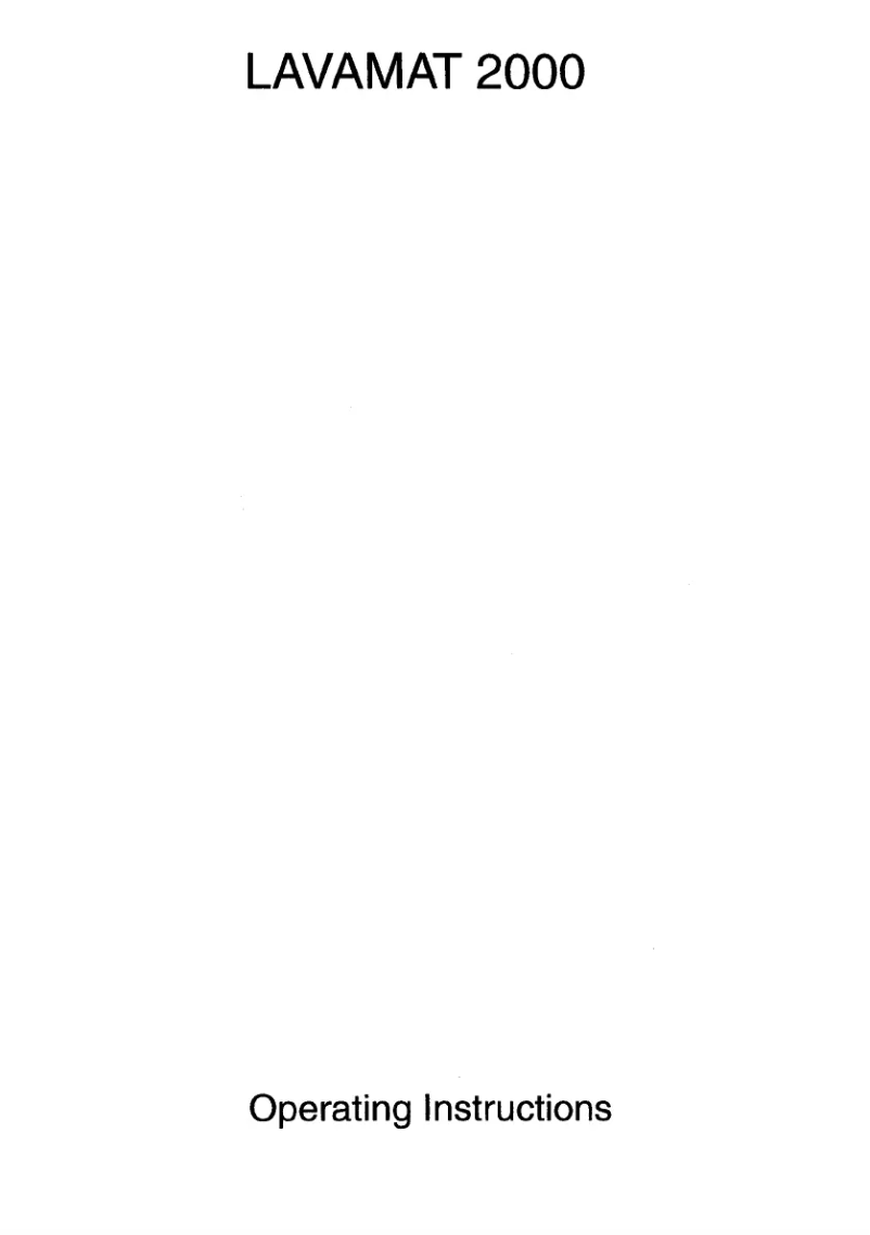 Image de la première page du manuel de l'appareil Lavamat 2000