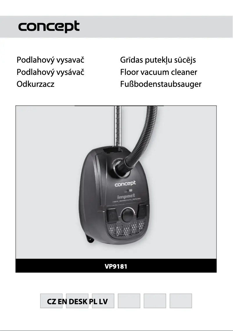 Imagen de la primera página del manual del dispositivo VP-9181