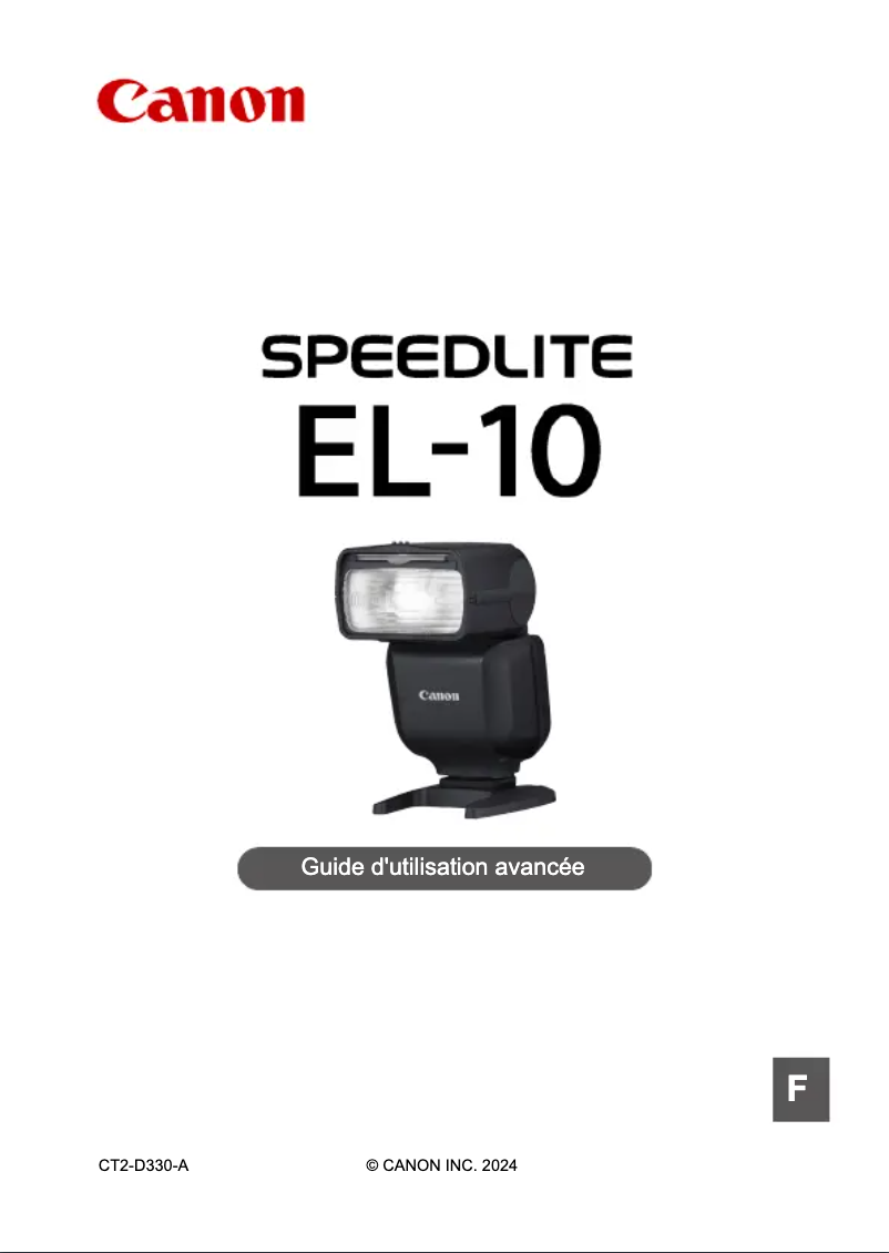 Image de la première page du manuel de l'appareil Speedlite EL-10